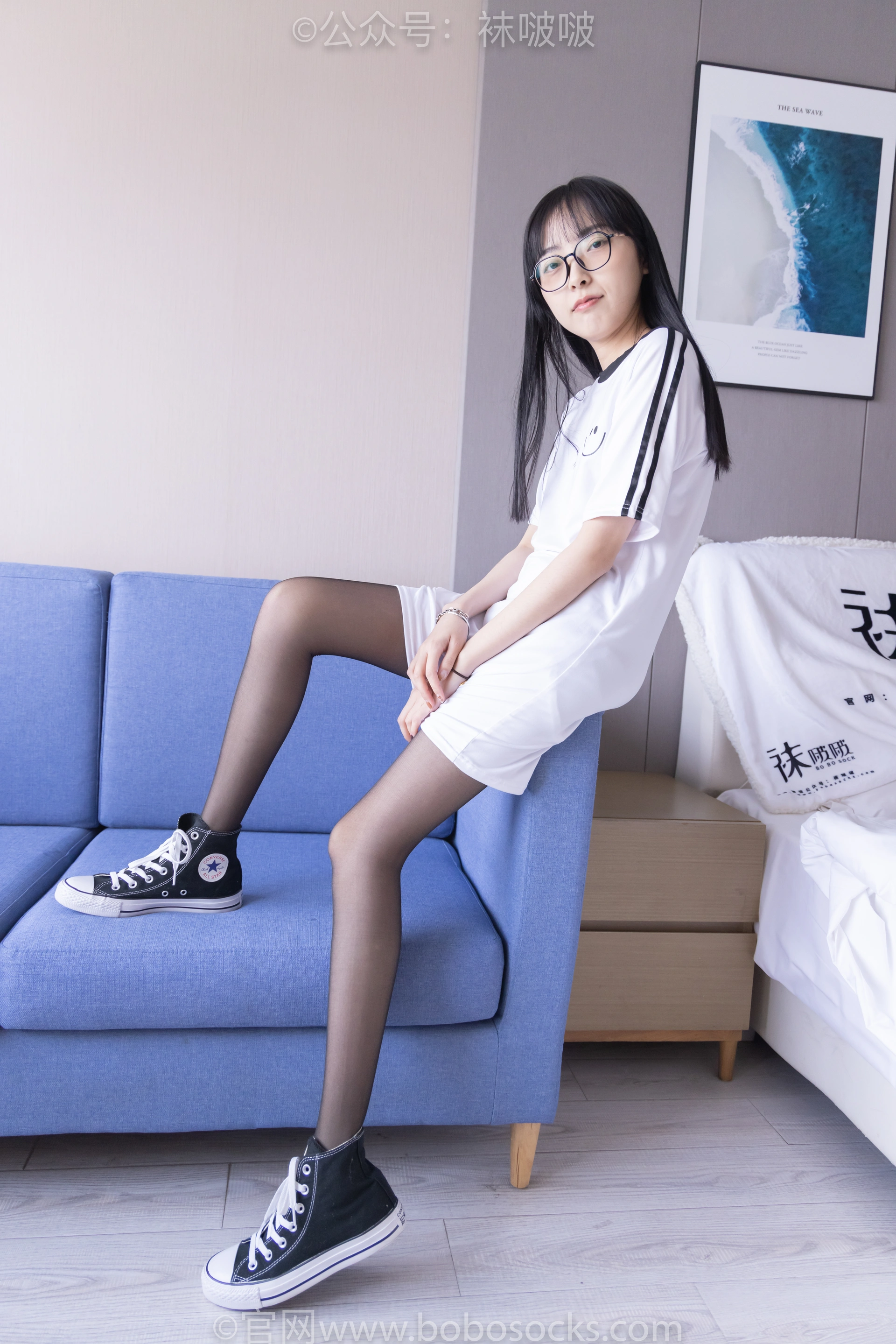 [BoBoSocks袜啵啵]NO.067 稚予-匡威帆布鞋、黑丝 3